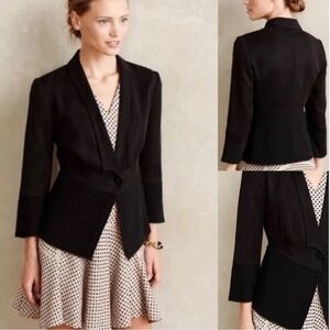 Anthropologie Fleur Wood Blazer Sz 2P